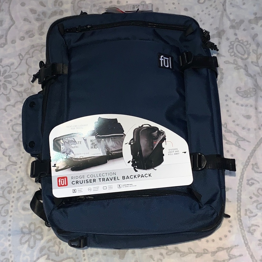 New FUL Ridge Cruiser Travel Backpack Navy Blue